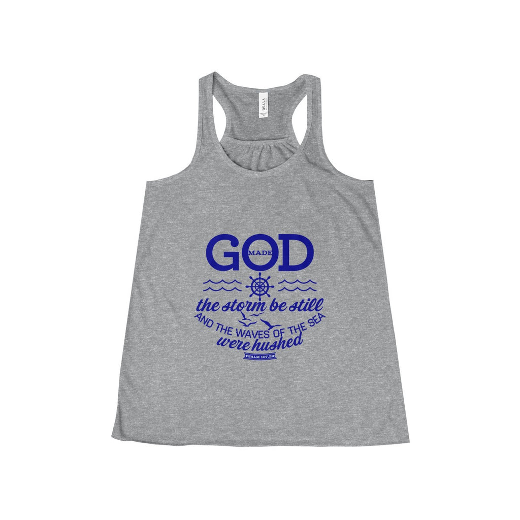 Women's Stormy Flowy Racerback Tank-Clothing-The Faith And Glory Company-Athletic Heather-XS-The Faith And Glory Company 