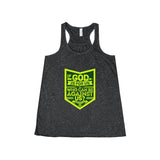 Women's Who Can Be Against Us Flowy Racerback Tank-Clothing-The Faith And Glory Company-Dark Grey Heather-XXS-The Faith And Glory Company 