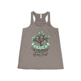 Women's Grow In The Grace Flowy Racerback Tank-Clothing-The Faith And Glory Company-Pebble Brown-S-The Faith And Glory Company 