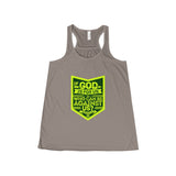 Women's Who Can Be Against Us Flowy Racerback Tank-Clothing-The Faith And Glory Company-Pebble Brown-S-The Faith And Glory Company 