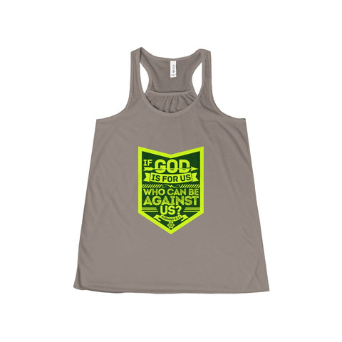 Women's Who Can Be Against Us Flowy Racerback Tank-Clothing-The Faith And Glory Company-Pebble Brown-S-The Faith And Glory Company 