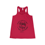 Women's Faith Makes It Possible Flowy Racerback Tank-Clothing-The Faith And Glory Company-Red-S-The Faith And Glory Company 