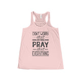 Women's Pray About Everything Flowy Racerback Tank-Clothing-The Faith And Glory Company-Soft Pink-XS-The Faith And Glory Company 