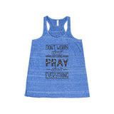 Women's Pray About Everything Flowy Racerback Tank-Clothing-The Faith And Glory Company-True Royal Marble-XS-The Faith And Glory Company 