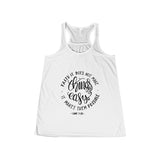 Women's Faith Makes It Possible Flowy Racerback Tank-Clothing-The Faith And Glory Company-White-XS-The Faith And Glory Company 