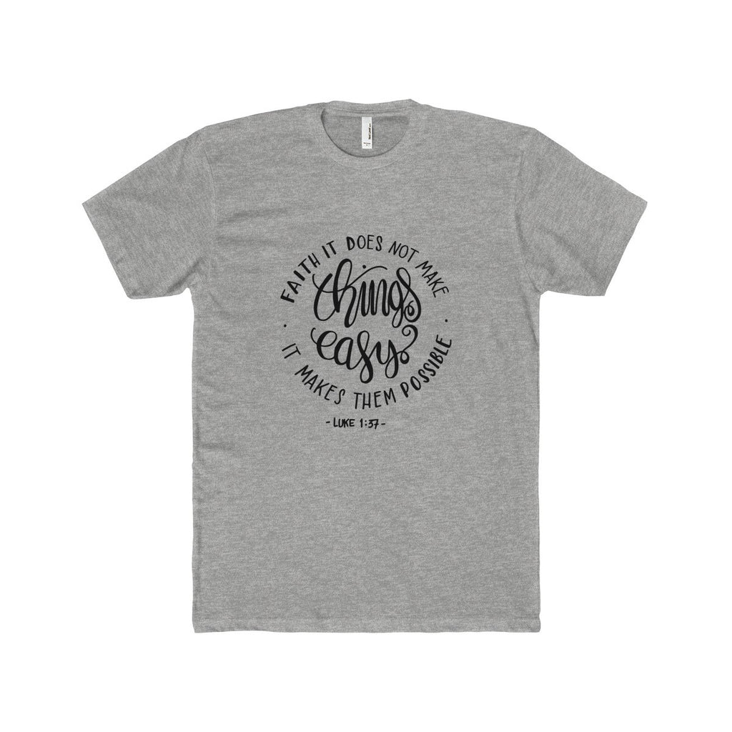 Men's Faith Makes It Possible Premium Fitted Short-Sleeve Crew Neck T-Shirt-Clothing-The Faith And Glory Company-90/10 Heather Gray-XS-The Faith And Glory Company 