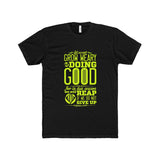 Men's Do Not Give Up Premium Fitted Short-Sleeve Crew Neck T-Shirt-Clothing-The Faith And Glory Company-Solid Black-XS-The Faith And Glory Company 