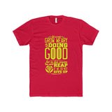 Men's Do Not Give Up Premium Fitted Short-Sleeve Crew Neck T-Shirt-Clothing-The Faith And Glory Company-Solid Red-XS-The Faith And Glory Company 