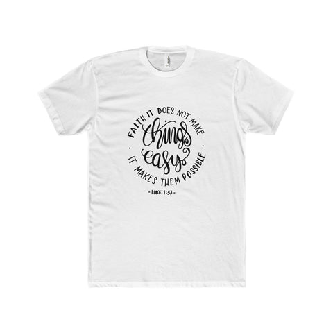 Men's Faith Makes It Possible Premium Fitted Short-Sleeve Crew Neck T-Shirt-Clothing-The Faith And Glory Company-Solid White-XS-The Faith And Glory Company 