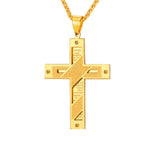 Men's Lord's Prayer Cross Pendant Necklace-Jewelry-The Faith And Glory Company-The Faith And Glory Company 