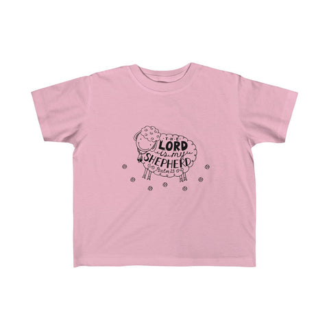 The Lord is my Shepherd Toddler Fine Jersey Tee-Clothing-The Faith And Glory Company-6T-Pink-The Faith And Glory Company 