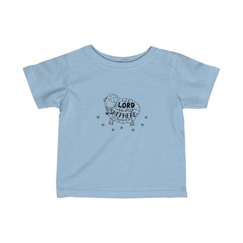 The Lord Is My Shepherd Infant Fine Jersey Tee-Clothing-The Faith And Glory Company-Light Blue-9-12M-The Faith And Glory Company 