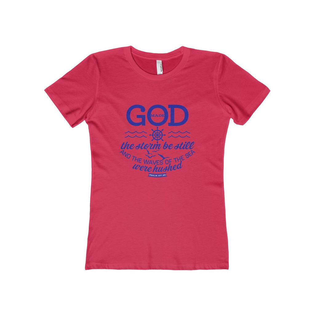 Women's Stormy Boyfriend Tee-T-Shirt-The Faith And Glory Company-Solid Red-S-The Faith And Glory Company 