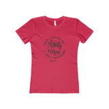 Women's Faith Makes It Possible Boyfriend Tee-T-Shirt-The Faith And Glory Company-Solid Red-S-The Faith And Glory Company 