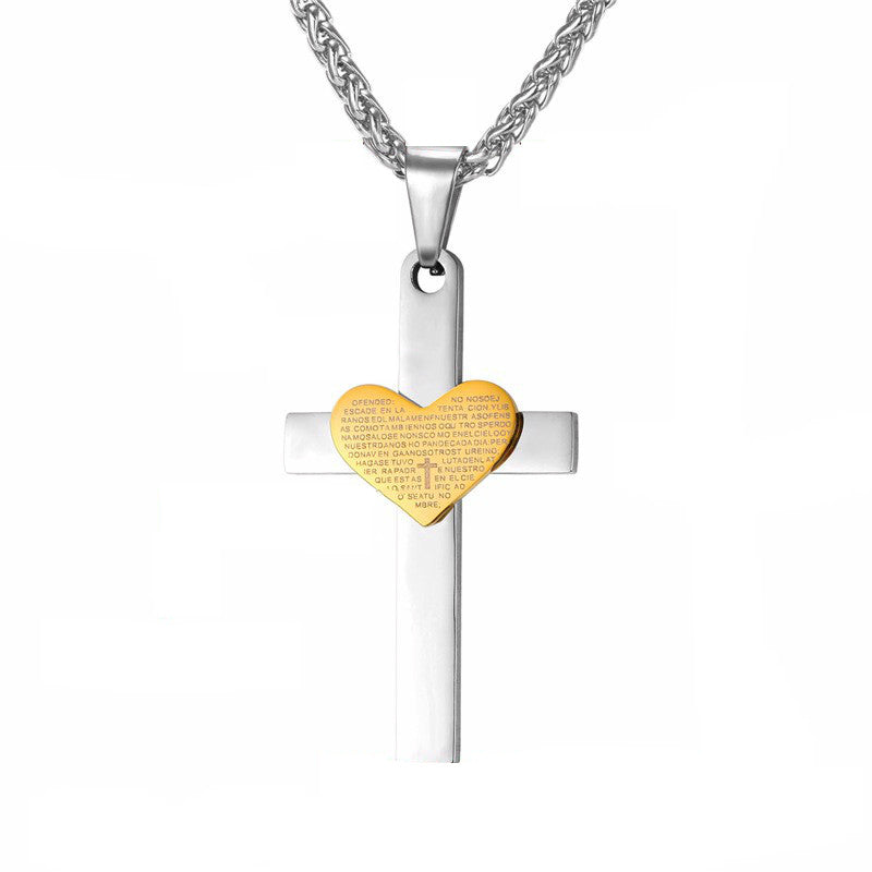 Padre Nuestro (Lord's Prayer) Eternal Love Cross Pendant Necklace-Jewelry-The Faith And Glory Company-The Faith And Glory Company 