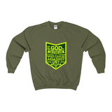 Who Can Be Against Us Adult Crewneck Sweatshirt-Clothing-The Faith And Glory Company-Military Green-S-The Faith And Glory Company 