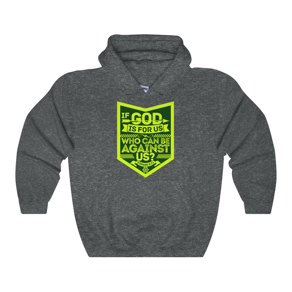 Who Can Be Against Us Hoodie-Clothing-The Faith And Glory Company-Dark Heather-S-The Faith And Glory Company 