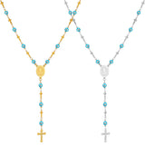 The Nazar Boncuk & Cross Rosary Necklace-Jewelry-The Faith And Glory Company-The Faith And Glory Company 