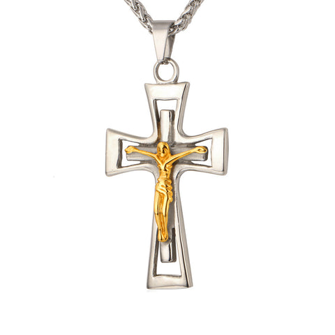 Men's Classic Crucifix Pendant Necklace-Jewelry-The Faith And Glory Company-The Faith And Glory Company 