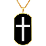 Classic Cross Dog Tag Necklace-Jewelry-The Faith And Glory Company-The Faith And Glory Company 