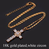 Rhinestone Cross Pendant Necklace-Jewelry-The Faith And Glory Company-Gold Plated-The Faith And Glory Company 