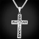 Visible Faith Crucifix Pendant Nekclace-Jewelry-The Faith And Glory Company-Stainless Steel-The Faith And Glory Company 