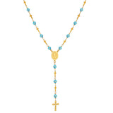 The Nazar Boncuk & Cross Rosary Necklace-Jewelry-The Faith And Glory Company-Gold Plated-The Faith And Glory Company 