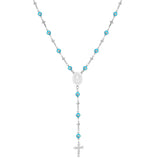 The Nazar Boncuk & Cross Rosary Necklace-Jewelry-The Faith And Glory Company-Stainless Steel-The Faith And Glory Company 