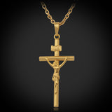 Jesus Of Nazareth Cross Pendant Necklace-Jewelry-The Faith And Glory Company-Gold Plated-The Faith And Glory Company 