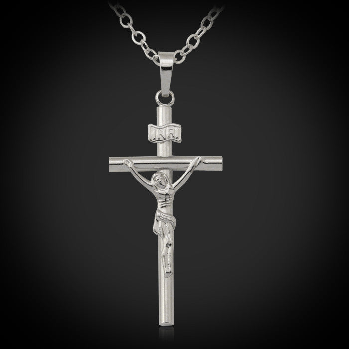 Jesus Of Nazareth Cross Pendant Necklace-Jewelry-The Faith And Glory Company-Stainless Steel-The Faith And Glory Company 