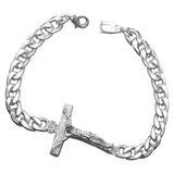 Men's Crucifix Chain Bracelet-Jewelry-The Faith And Glory Company-Stainless Steel-The Faith And Glory Company 