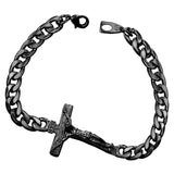 Men's Crucifix Chain Bracelet-Jewelry-The Faith And Glory Company-Gun Metal-The Faith And Glory Company 