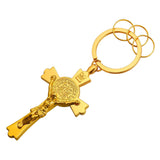 Latin Prayer Crucifix Keychain-Jewelry-The Faith And Glory Company-Gold Plated-The Faith And Glory Company 