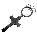 Latin Prayer Crucifix Keychain-Jewelry-The Faith And Glory Company-Gun Metal Black-The Faith And Glory Company 