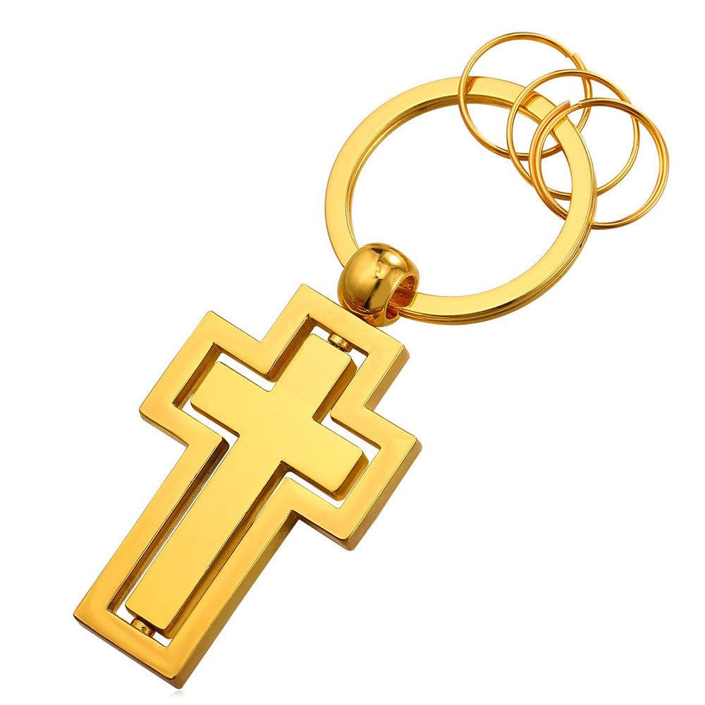 Swivel Cross Keychain-Jewelry-The Faith And Glory Company-Gold Plated-The Faith And Glory Company 