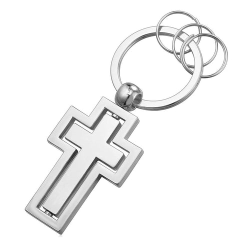 Swivel Cross Keychain-Jewelry-The Faith And Glory Company-Stainless Steel-The Faith And Glory Company 