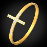 Rhinestone Faithful Bangle-Jewelry-The Faith And Glory Company-Gold Plated-The Faith And Glory Company 