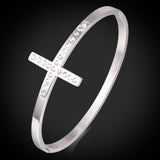 Rhinestone Faithful Bangle-Jewelry-The Faith And Glory Company-Stainless Steel-The Faith And Glory Company 