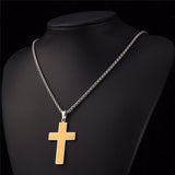 Men's Two Tone Padre Nuestro (Lord's Prayer) Cross Necklace-Jewelry-The Faith And Glory Company-The Faith And Glory Company 