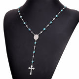 The Nazar Boncuk & Cross Rosary Necklace-Jewelry-The Faith And Glory Company-The Faith And Glory Company 