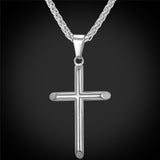 Men's Simple Cross Pendant Necklace-Jewelry-The Faith And Glory Company-Stainless Steel-The Faith And Glory Company 