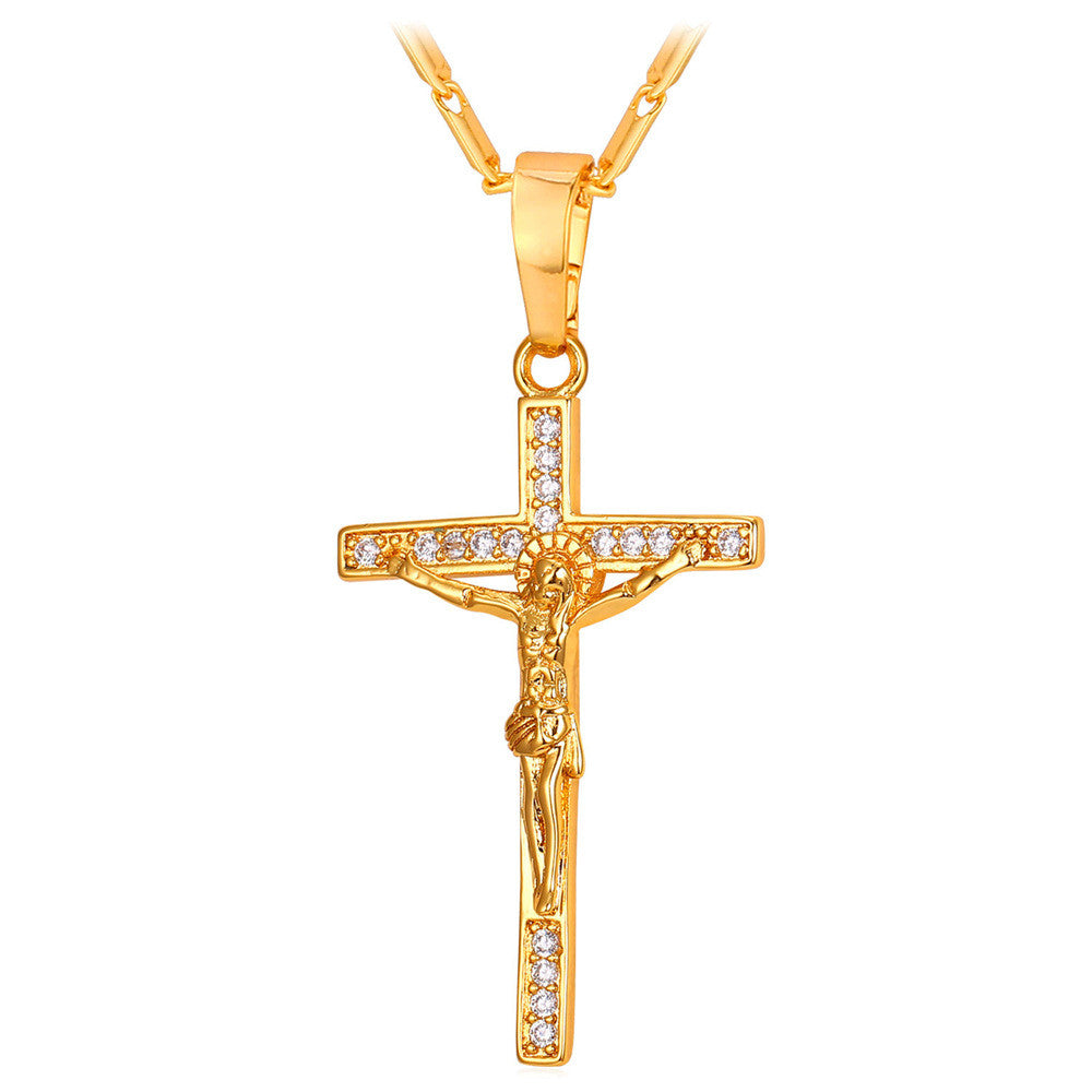 Faithful Reminder Crucifix Pendant Necklace-Jewelry-The Faith And Glory Company-Gold Plated-The Faith And Glory Company 