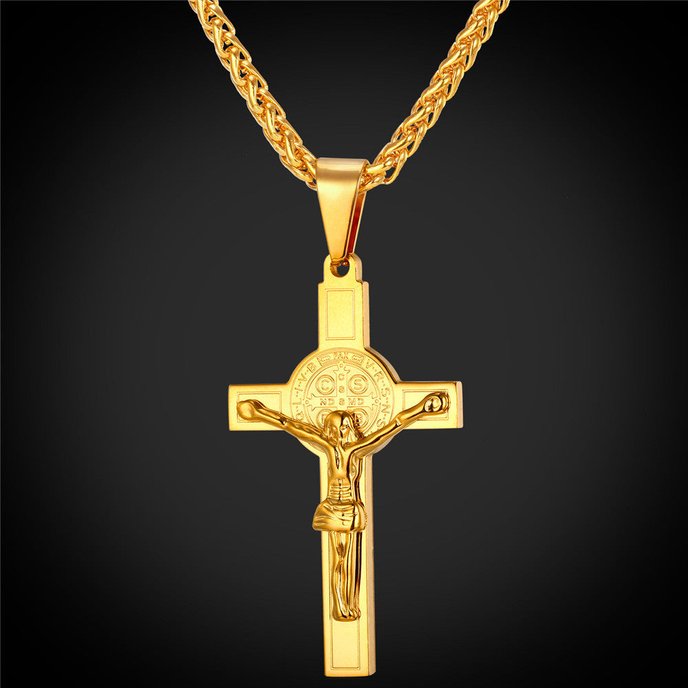 Latin Crucifix Pendant Necklace-Jewelry-The Faith And Glory Company-Gold Plated-The Faith And Glory Company 