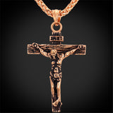 Men's Nazarenus Cross Pendant Necklace-Jewelry-The Faith And Glory Company-Rose Gold-The Faith And Glory Company 