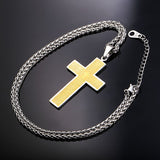 Men's Two Tone Padre Nuestro (Lord's Prayer) Cross Necklace-Jewelry-The Faith And Glory Company-The Faith And Glory Company 