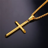 Men's Simple Cross Pendant Necklace-Jewelry-The Faith And Glory Company-The Faith And Glory Company 