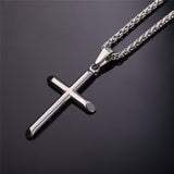 Men's Simple Cross Pendant Necklace-Jewelry-The Faith And Glory Company-The Faith And Glory Company 