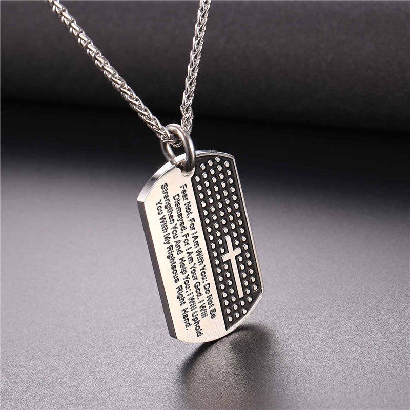 Men's Fear Not Dog Tag Necklace-Jewelry-The Faith And Glory Company-Stainless Steel-The Faith And Glory Company 