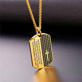 Men's Fear Not Dog Tag Necklace-Jewelry-The Faith And Glory Company-Gold Plated-The Faith And Glory Company 