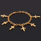 Cross Charm Bracelet-Jewelry-The Faith And Glory Company-Gold Plated-The Faith And Glory Company 